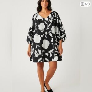 NWT Kate Spade Black and White Floral Blouse